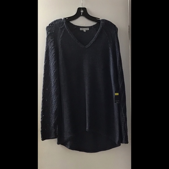 🌟 Denim Mix Knit V-Neck Sweater - Picture 4 of 7